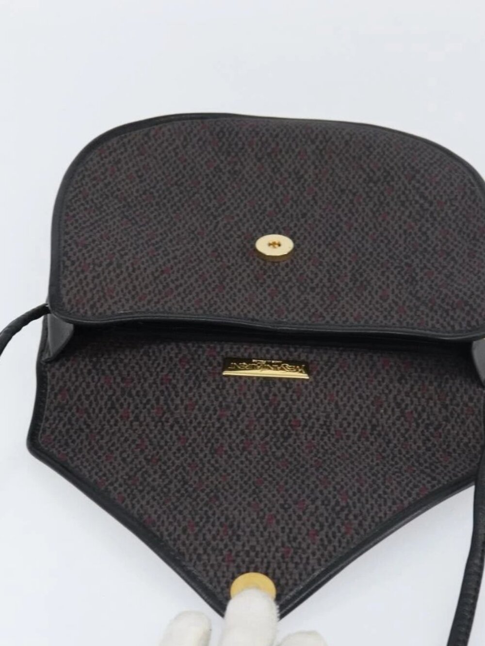 SAINT LAURENT Shoulder Bag PVC Leather Gray Gold Auth bs31403 - Picture 11 of 16